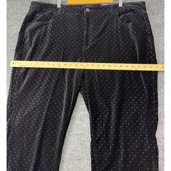 Talbots Flawless 22W High Waist Straight Leg Stretch Black Gold Dot Pants NWT - Picture 8 of 12